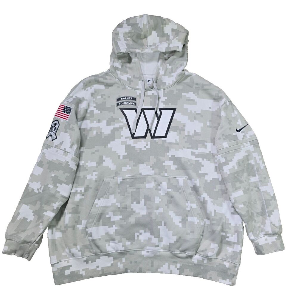 Washington Commanders Salute To Service Hoodie Men's L Playoffs Camo Staff Worn